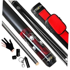 2-Piece Pool Stick with Black Shaft, 13mm 20 oz S1+CASE+3 accessories