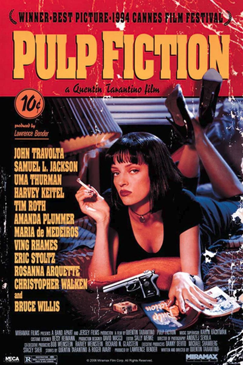 Pulp Fiction Uma On Bed Maxi Poster - Laminated