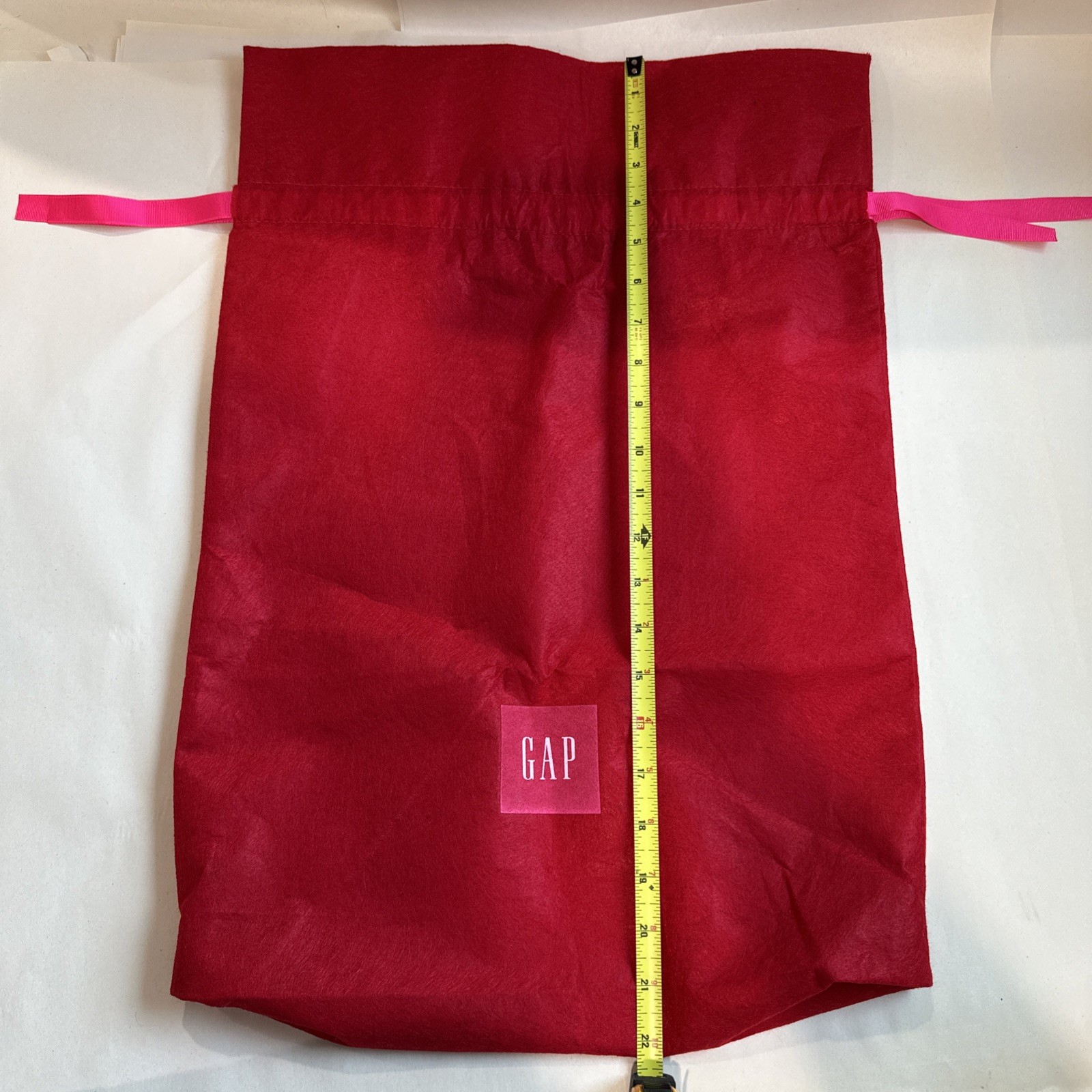 Gap Red Felt Drawstring Store Bag Large - image 5