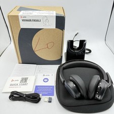 Poly Voyager Focus 2 USB / Bluetooth Headset w/Charging Stand, Dongle NEW