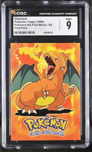 CGC 9 MINT Charizard Topps the First Movie E6 First Print Pokemon Card