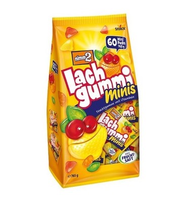 nimm2 Lachgummi Minis 765g (60 Packs) Fruchtgummi Vitamine einzeln verpackt