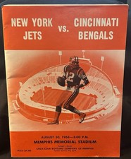 Vintage Game Program NY Jets vs Cincinnati Bengals August 30, 1968 Memphis, TN