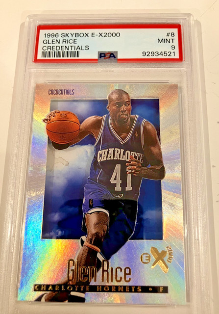 1996-97 Skybox E-X 2000 #8 Glen Rice Credentials /499 PSA 9 Hornets POP 5 no 10s