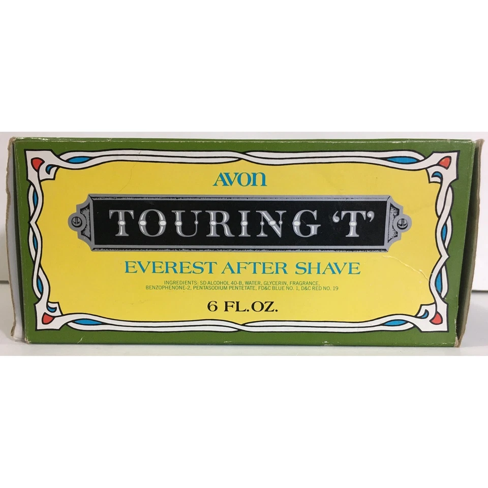 Estatuilla de coche plateada vintage Avon Touring T Everest After Shave en caja Foto 2 de 4