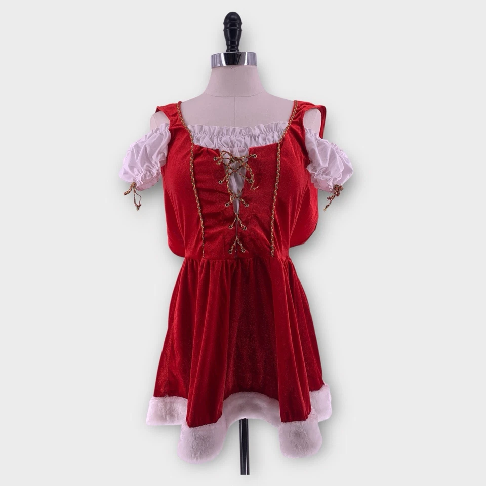 LEG AVENUE Y2K Sexy Bastón de Caramelo Sra. Claus Santa Elfo Disfraz Rojo Talla Pequeña Foto 3 de 4