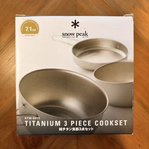 Snow Peak Titanium 3 Piece Cookset STW-001T – Ultralight Camping Cookware