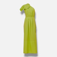 Farm Rio Women's Green Leaf Lenzing Ecovero Euroflax Maxi Dress Size XS
