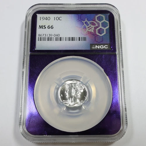 1940 P NGC MS66 Trader Bea - Silver Mercury Dime 10c US Coin #58538B