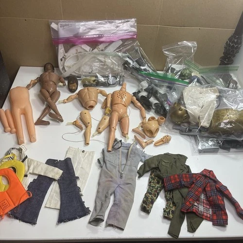 Vintage 1960s 70s 12" GI Joe Clothing Parts & Accessories Junk Lot Broken As Is