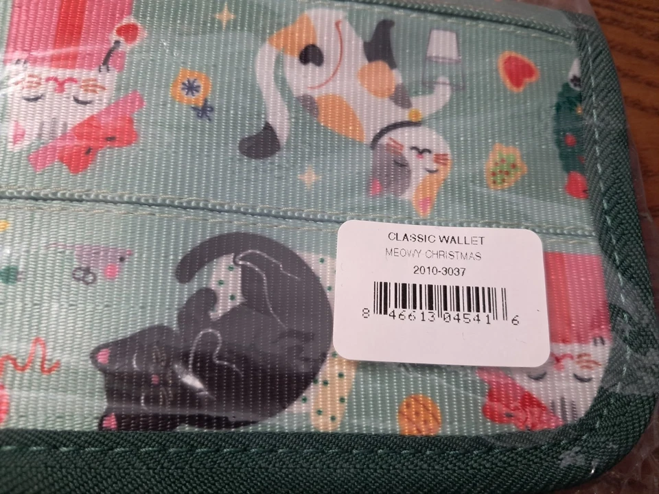 NOVA Bolsa de Cinto Harveys Meowy Natal Clássica Zíper Ao Redor Carteira - Imagem 3 de 3