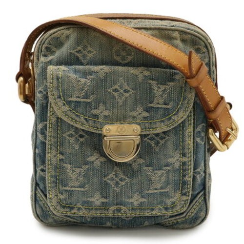 Louis Vuitton Monogram Denim Camera Bag Pochette Blue Shoulder
