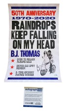 B.J. Thomas Signed Autographed 12x18 Raindrops Keep Falling Poster ACOA