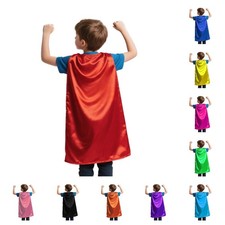 Adult Kid Satin Superhero Capes Holiday Festival Party Event Costumes Dress-Up