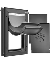 Petoasis Aluminum Dog Door XL 3 Flaps Heavy Duty Black