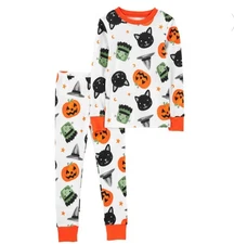 Carter's Baby 2-Piece Haloween Print Top Bottom Snug Fit Pajama Set