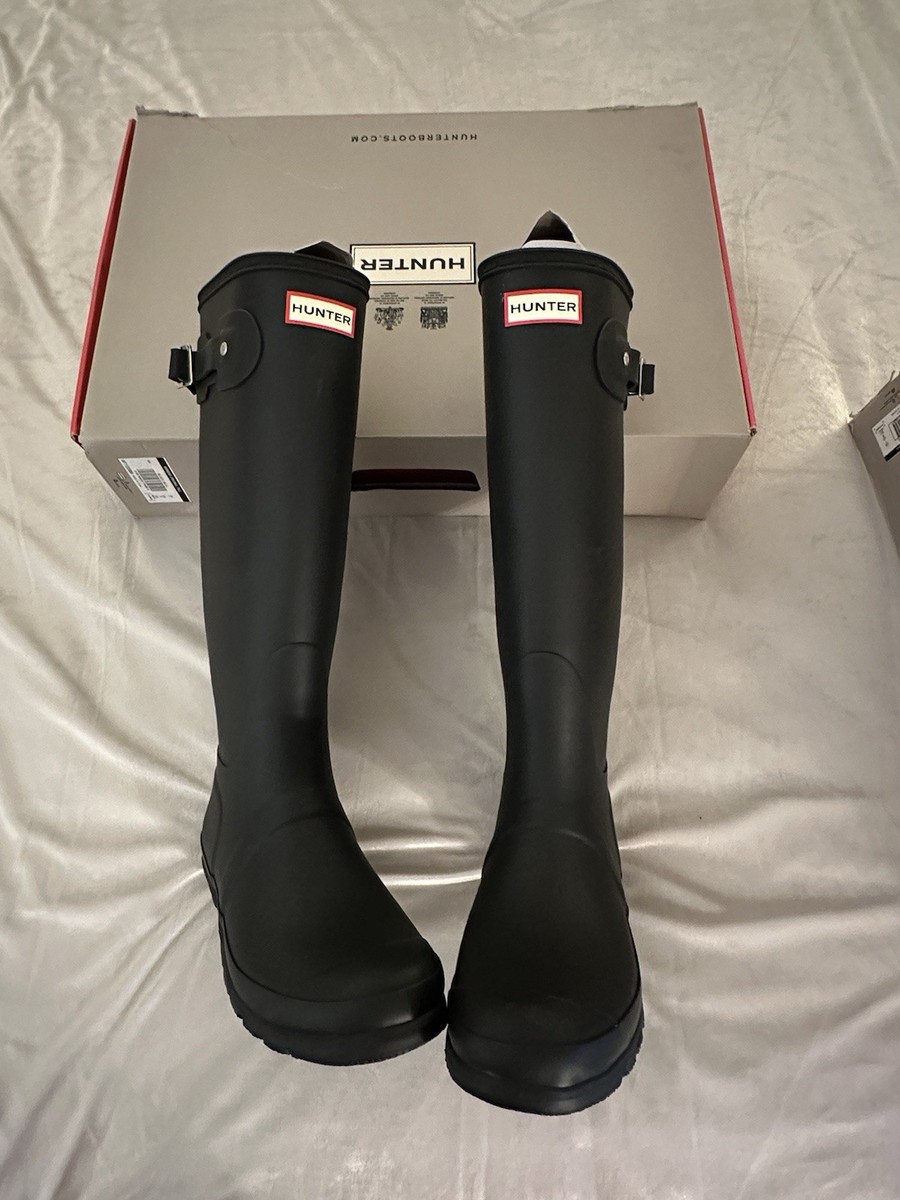 Knee High Hunter Matte Black Boots HUNTER Original Tall Military
