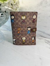Coach X Peanuts Turnlock  Notebook In Signature Canvas Leather NWOT