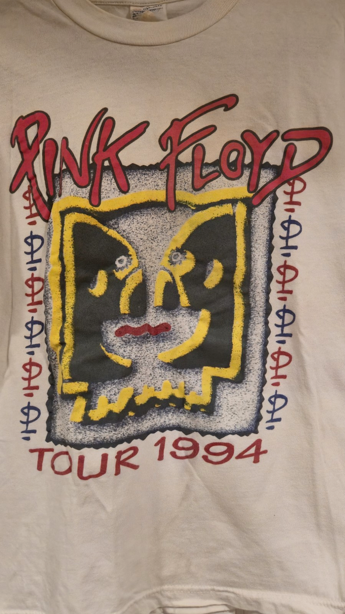 Vintage Pink Flold 1994 Division Bell Tour T-Shirt , Size L, White
