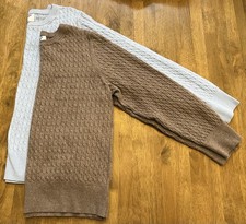 TWO Old Navy sz XL Cable-Knit so soft lite Sweaters Brown  Light Blue Crews