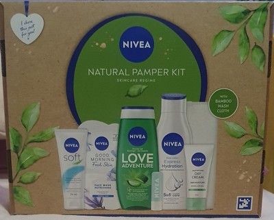 NIVEA Natural Pamper Kit Skincare Regime Damen Ostern Muttertag Geschenkset UK