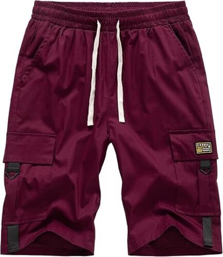 VtuAOL Women's Cargo Shorts Elastic Waist Comfy Cotton Loose Fit Shorts