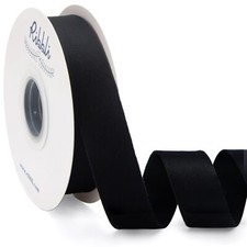 Black Velvet Ribbon Double Faced 1 Inch 10-Yard Spool Black Ribbon Use for Ch...