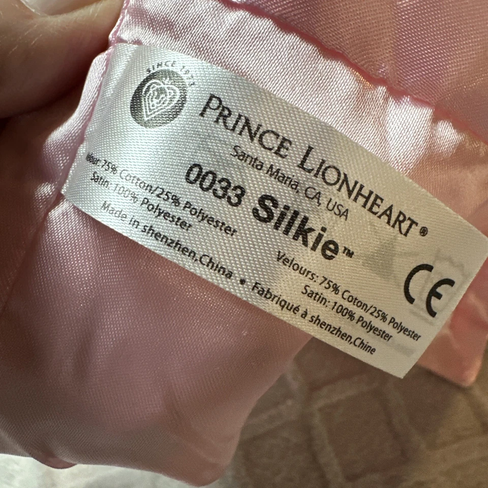 Manta de seguridad Prince Lionheart de repuesto rosa Silkie Lovey No Bear Foto 4 de 4