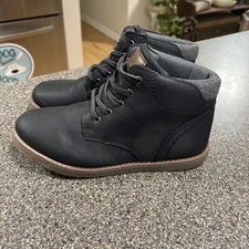 Sonoma Youth Boy's Sourdough Lace Up Comfort Ankle Boots Black Size 4 M Nice!
