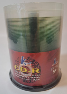 K Hypermedia Blank CD-R 100 Pack 80 Min 700 MB Recordable Multi Speed 48x