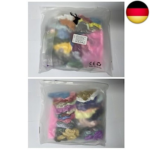 40 Satin-Haargummis Set – Bunte Scrunchies, Elastisch, Haarschonend, 40 Farben Inkl. Tasche