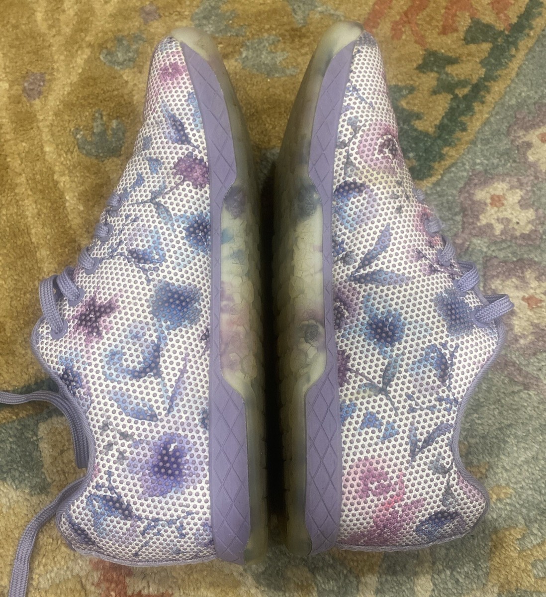 Nobull Womens Shoes Watercolor Floral Purple Lilac Trainers Super Fabric  Size 11 - Main Image