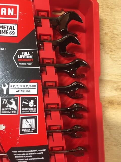 Craftsman 7pc Metric Combination Wrench Set - Gunmetal Chrome