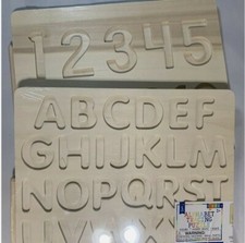 New Sealed Wood Numbers/ALPHABET TRACING Puzzle 3 Years , Board Bundle