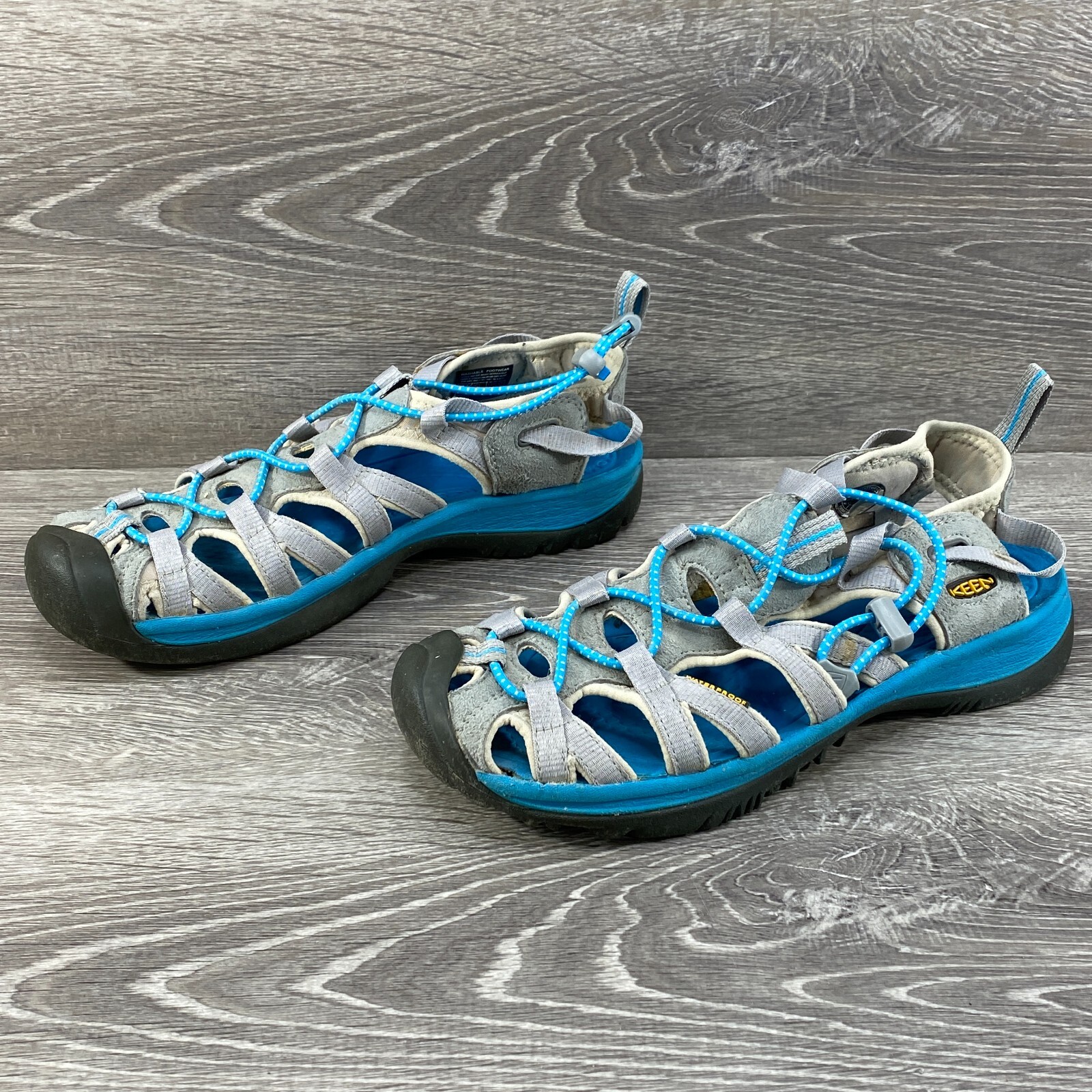 Sandali donna Keen blu chiaro grigio impermeabili trekking acqua trail taglia 8 EU 38 5