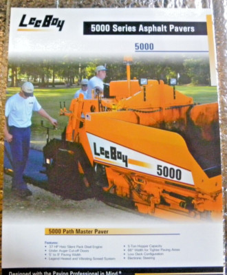 Factory OEM Dealership Spec Brochure LeeBoy 5000 Paver 1-07 Asphalt Paver
