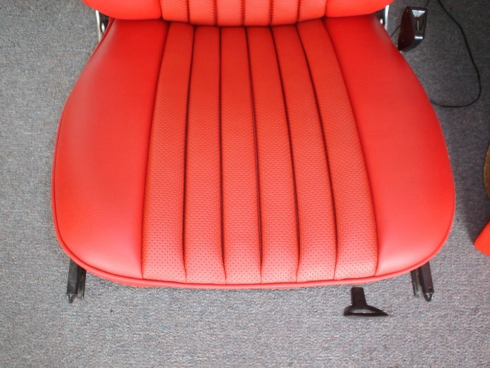 Fundas de asiento de cuero Mercedes Benz R107 MB 280SL, 350SL, 450SL 1971-1979 Foto 3 de 4