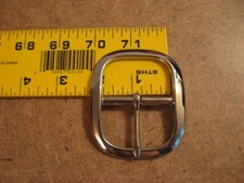 1 3/4" Nickel Plated Solid Brass Silver Round Middle Bar Belt Buckle