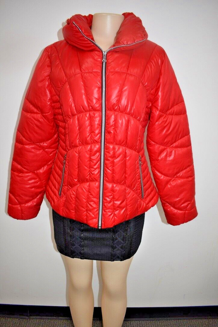 GUESS Red Puffer Jacket Size Large On Sale
