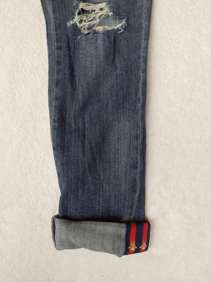 Kut from the Kloth Catherine Boyfriend Womens 2 Blue Jeans Bees Outseam Roll - Image 2 of 4