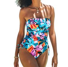 Swimsuits For All Women 16 Essential Bandeau Adjustable One Piece Tropical UPF