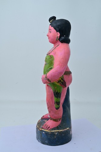 Antigua figura de terracota vintage del señor hindú Krishna juguete de arcilla coleccionable NH6685 - Imagen 5 de 12