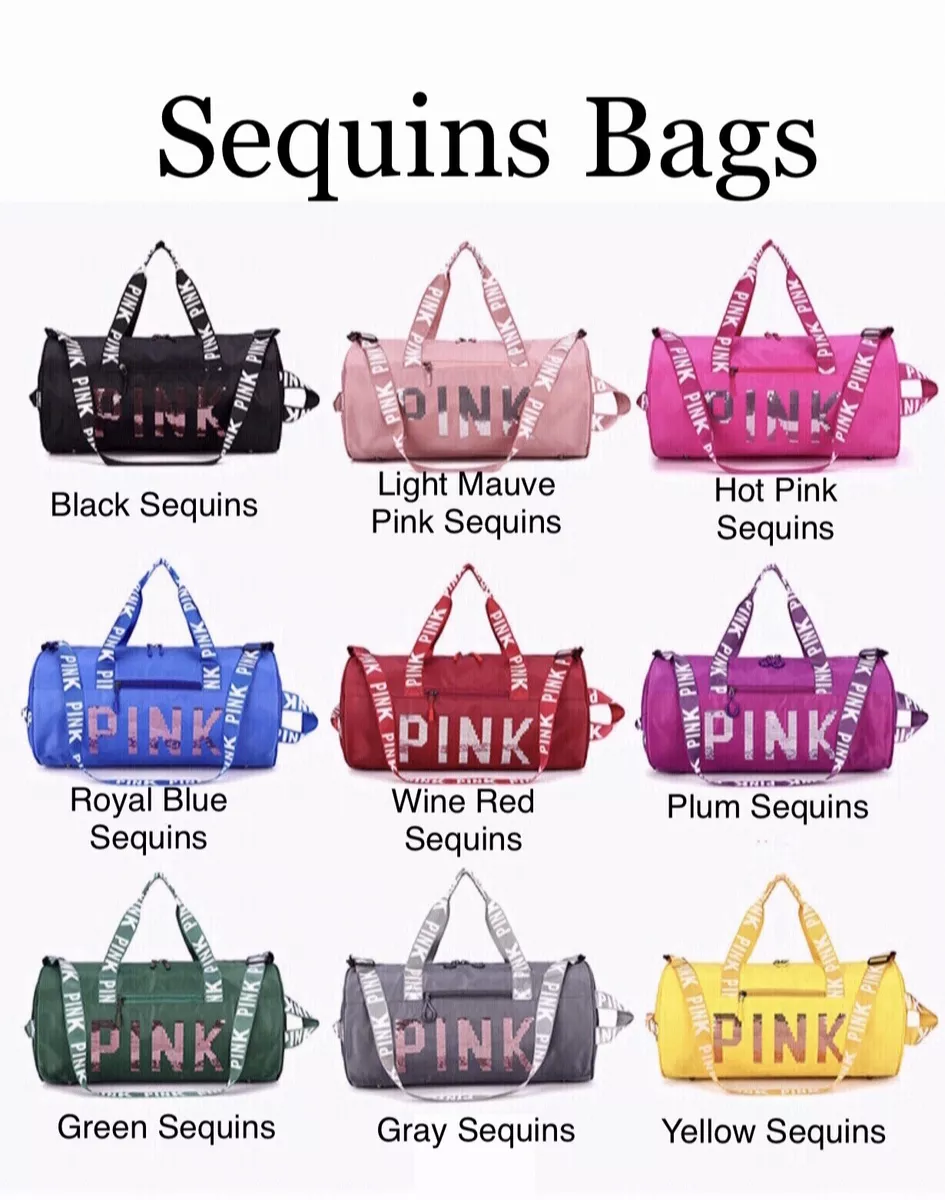 💖 SEQUINS BLING Pink Duffle Bag. MESSAGE to CHOOSE COLOR BEFORE ORDERING!