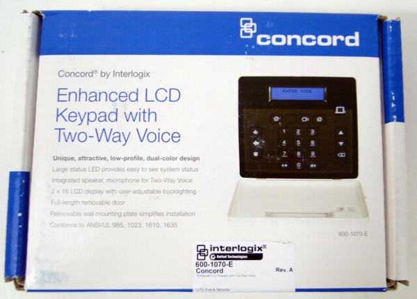 Interlogix Concord Two-Way 12V DC Voice LCD Keypad for sale online | eBay