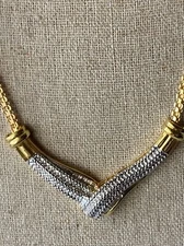 BR Sun 14k gold plated genuine diamonds v shape Necklace