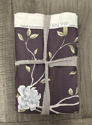 Vern Yip Trend Printed Drapery Fabric For Fabricut Exotic Garden In Eggplant
