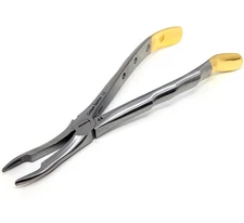 German Stainless Root Tip Dental Extracting Extraction Forceps Curved #44