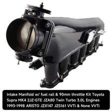 Intake Manifold Fuel Rail 90mm Throttle Body For Toyota Supra MK4 2JZ-GTE 3.0L