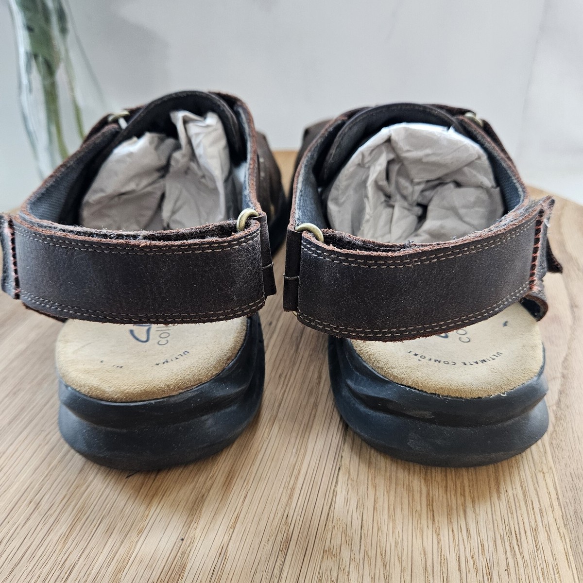 MENS CLARKS HAPSFORD COVE LEATHER CASUAL HOOK & LOOP 