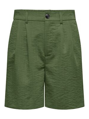 Legere Damen Shorts mit elastischem Bund und Knopfverschluss casual Crepe Design